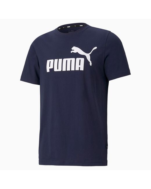 PUMA Essentials Logo T-Shirt Voor in het Blue