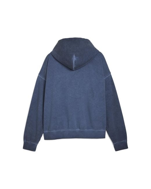 PUMA Washed Out Graphic Boxy Hoodie, Maat in het Blue