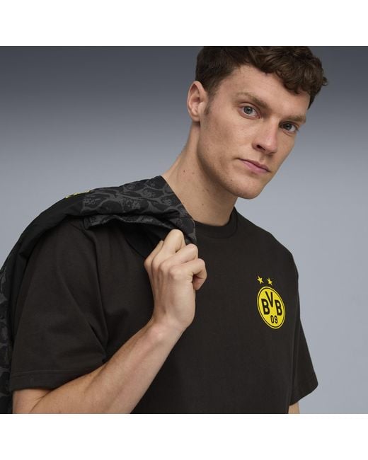 PUMA Kidsuper X Borussia Dortmund Graphic T-Shirt Voor Zwart/Geel, Maat in het Black voor heren
