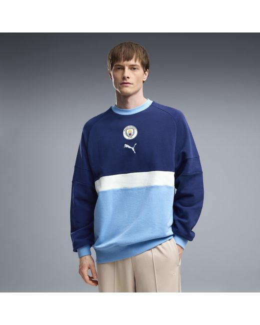 PUMA Blue Manchester City Ftblculture Relaxed Crew Sweatshirt for men