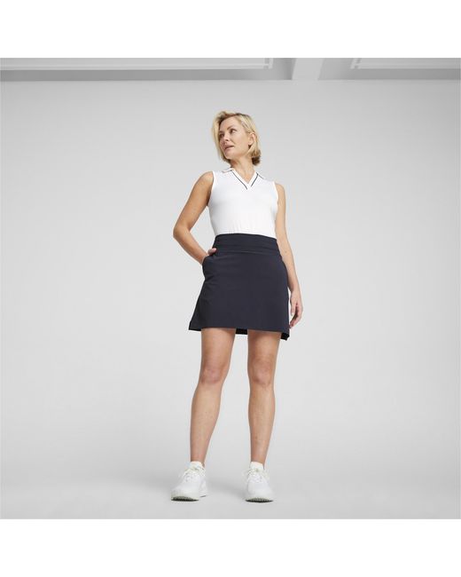 PUMA Blue Cloudspun Ärmelloses Golf Poloshirt mit Paspel