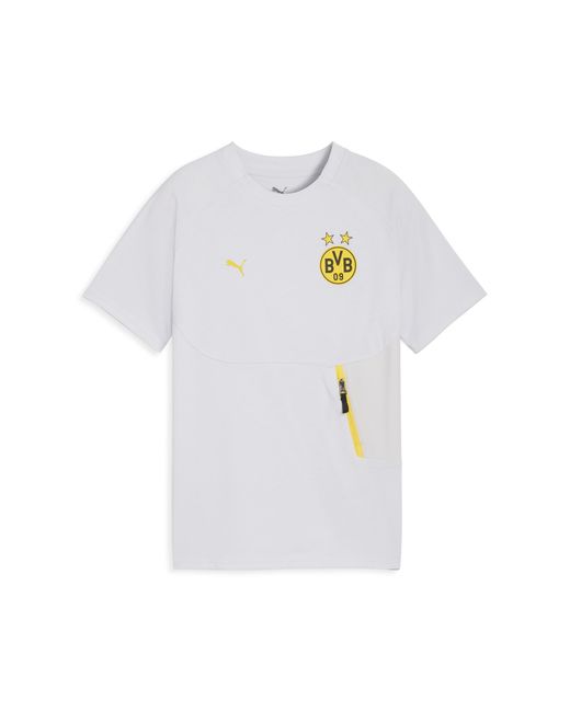 PUMA Gray Borussia Dortmund Tech Pocket T-Shirt Teenager, Kleidung, Mist/Faster Gelb