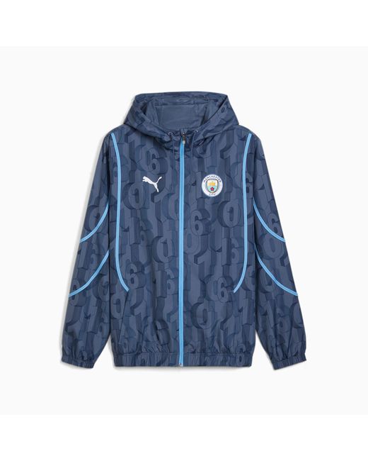 PUMA Blue Manchester City Pre-match Woven Jacket