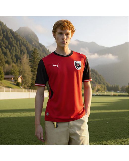 PUMA Red Austria National Team 2026 Home Replica Jersey for men