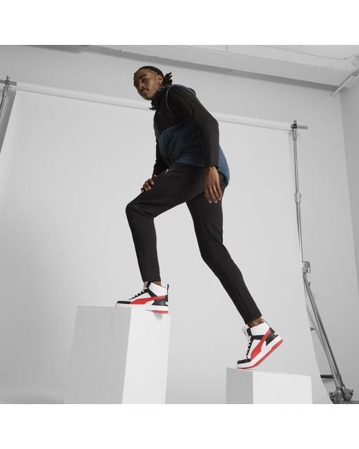 PUMA White Dribble Mid Top Sneakers for men