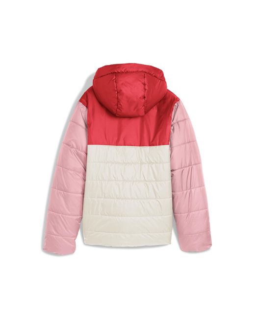 Chaqueta Acolchada Con Capucha Essentials Juvenil, Ropa, Blanco PUMA de color Red