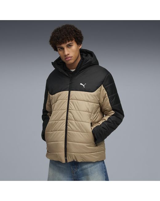 Giacca Imbottita Con Cappuccio Essentials Da Uomo, Abbigliamento, Ice Coffee di PUMA in Brown da Uomo
