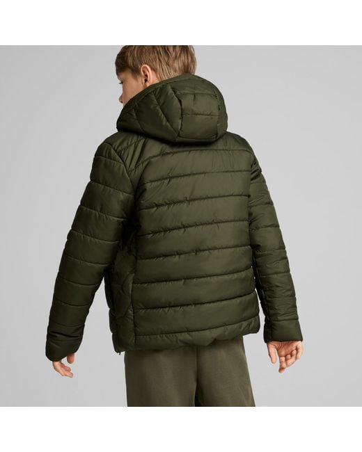 PUMA Green Padded Hooded Youth Jacket