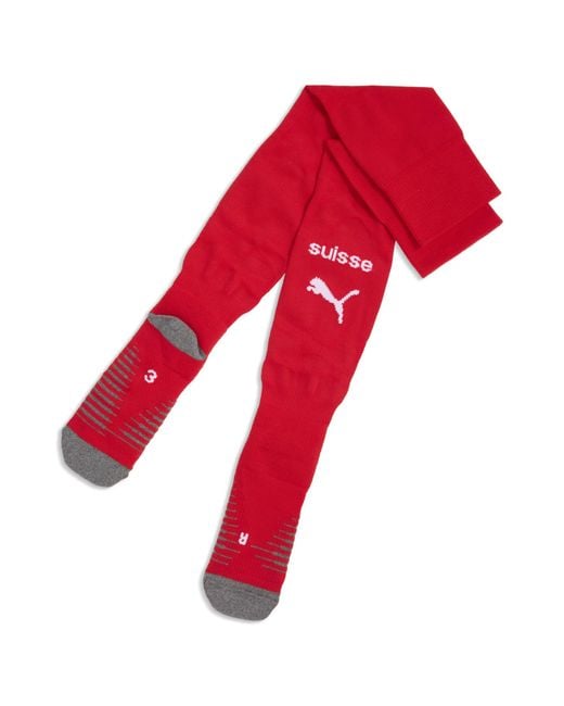 PUMA Schweiz 2026 Gestreifte Fußballsocken Herren, Kleidung in Red für Herren
