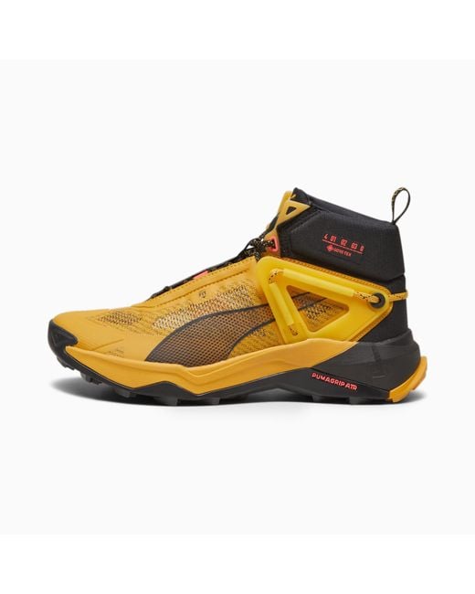PUMA Yellow Explore Nitro Mid Gore-tex Hiking Shoes for men