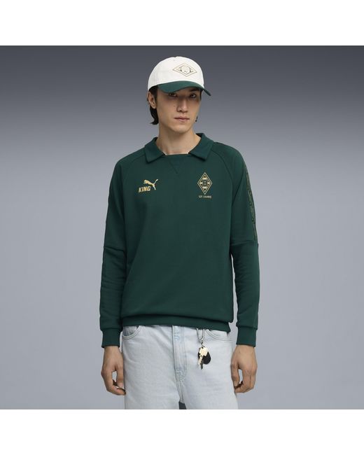 Top Borussia Mönchengladbach King Da Uomo, Sport, Dark Myrtle/Oro di PUMA in Green da Uomo
