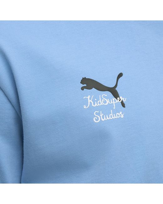 PUMA Kidsuper X Manchester City Graphic T-Shirt Voor Blauw/Zwart, Maat in het Blue voor heren