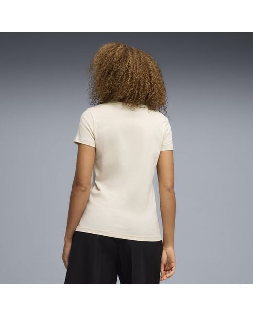 PUMA White Essentials Script T-Shirt