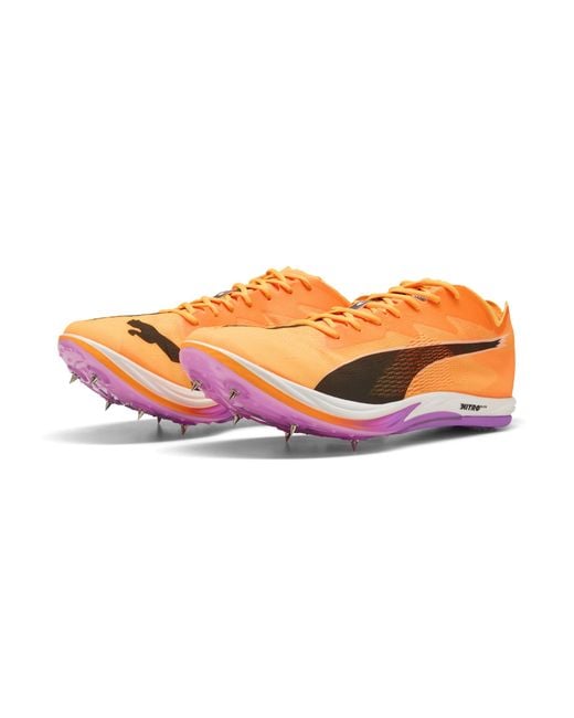 PUMA Orange Evospeed Long Distance Nitroâ Elite 3 Track & Field Distance Spikes Shoes
