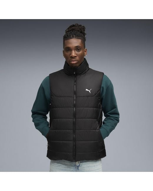 PUMA Black Essentials Outerwear Puffer Vest for men