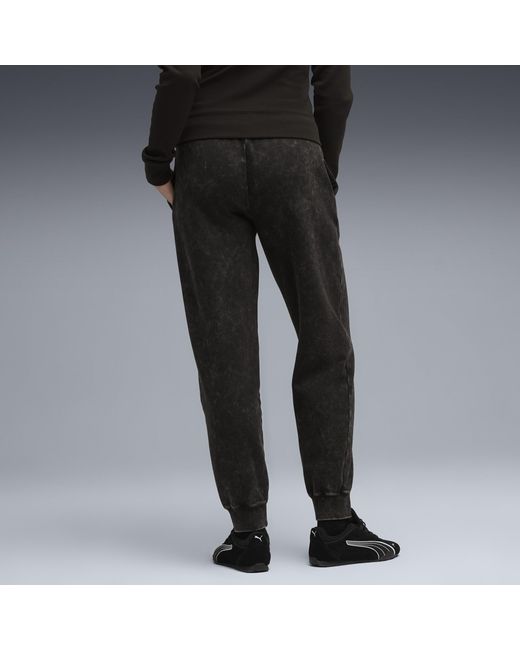 PUMA Black Elevated Essentials Acid Wash Fleece Sweatpants