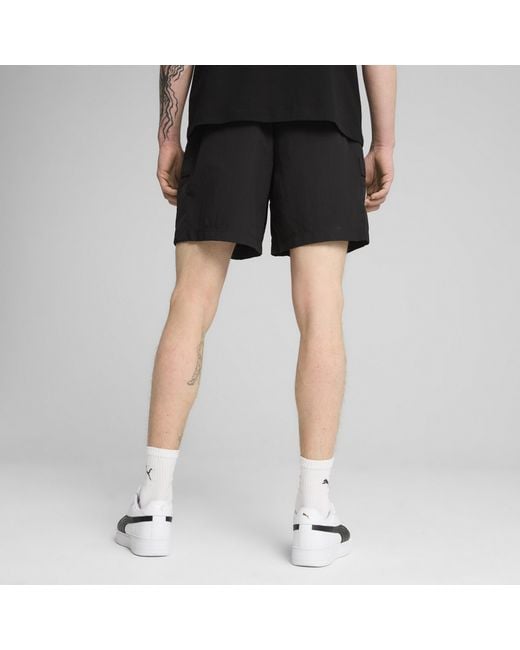PUMA Black Wardrobe Essentials Relaxed 6" Cargo Shorts for men