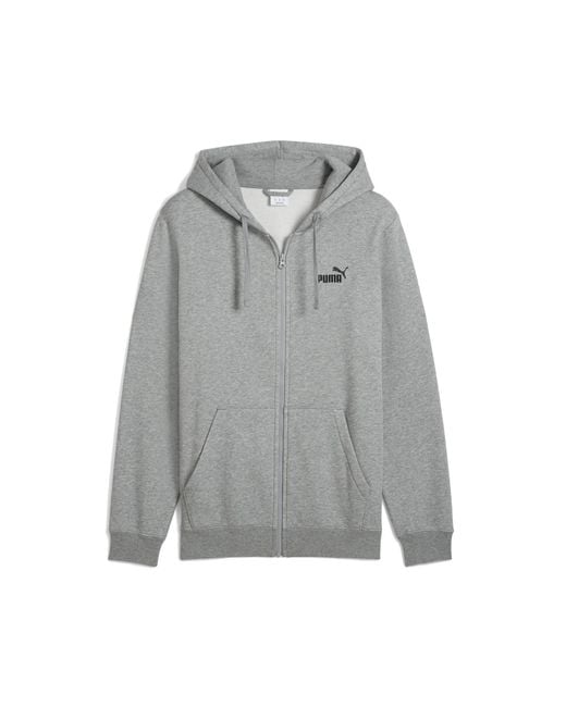 PUMA Gray Essentials No. 1 Logo Full-Zip Hoodie for men