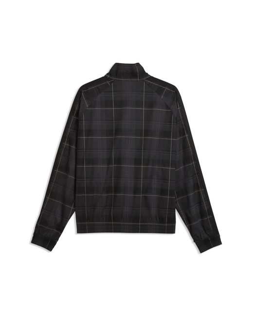 PUMA Black T7 Relaxed Tartan Track Jacket for men