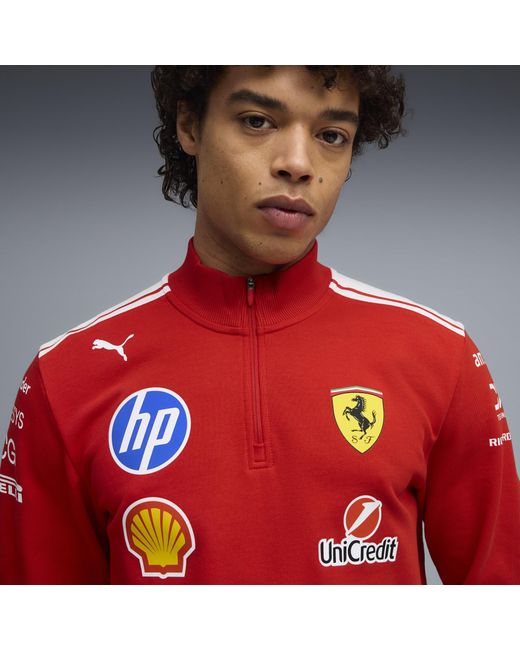PUMA Red Scuderia Ferrari Hp Replica T7 Half Zip for men