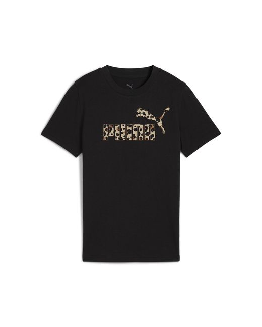 PUMA Black Essentials Graphic Animal T-Shirt Teenager, Kleidung