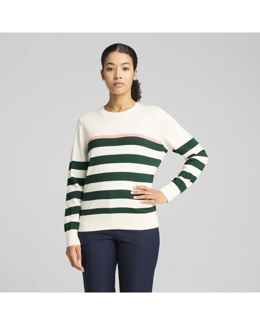 PUMA Green Resort Stripe Sweater Damen