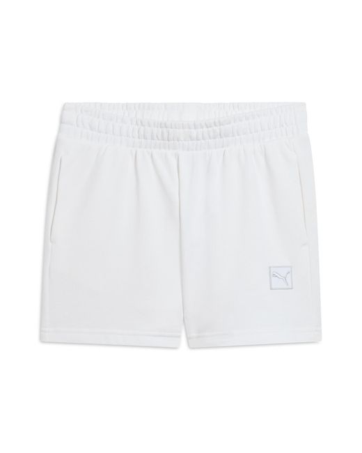 PUMA White Elevated Essentials 5" Mid-Rise Shorts