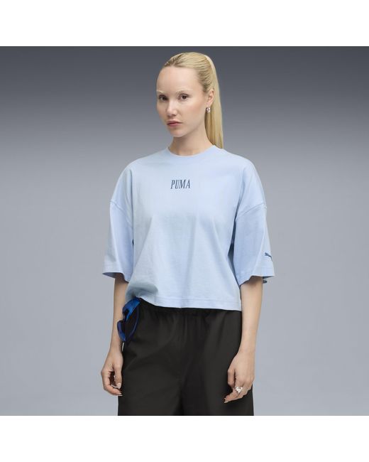PUMA Blue Premium Essentials Graphic T-Shirt