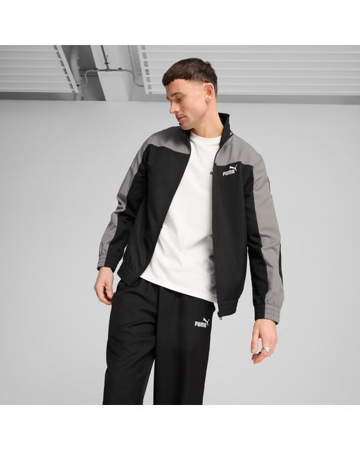 PUMA Black Woven Colourblock Tracksuit