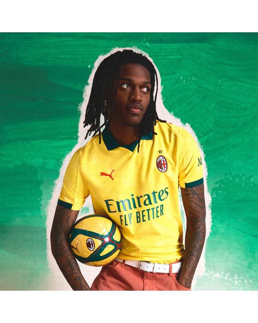 PUMA Ac Milan 25/26 Authentic Ausweichtrikot Herren, Sport, Sunny/Dark Myrtle in Yellow für Herren