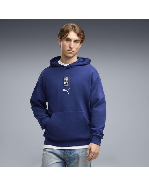 PUMA Blue Manchester City Ftblculture Relaxed Hoodie for men