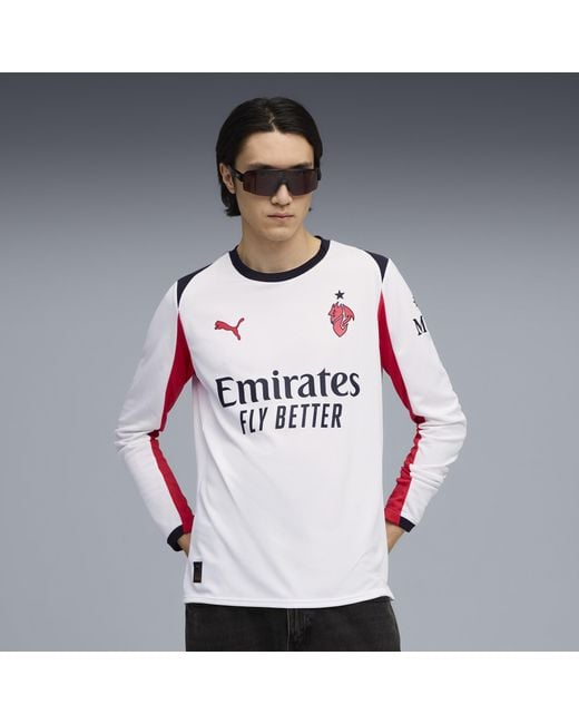PUMA Ac Milan 25/26 Uitshirt Met Lange Mouwen Voor Rood/Wit, Maat in het Red voor heren