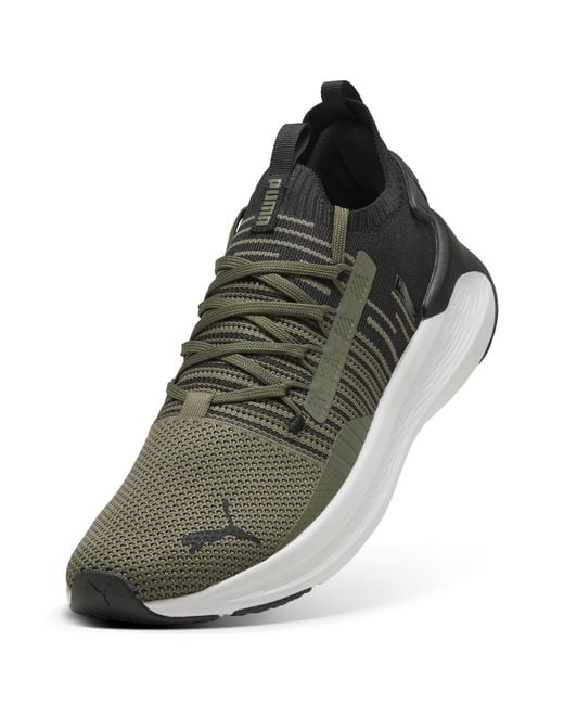 PUMA Softride Symmetry Fuzion Hardloopschoenen Voor Groen/Zwart/Grijs, Maat in het Green