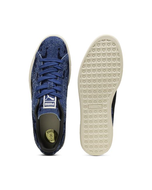 PUMA Blue Suede Flock Sneakers for men