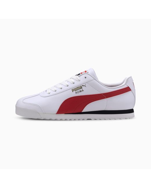 PUMA Leather Roma Basic+ Sneakers in White for Men - Lyst