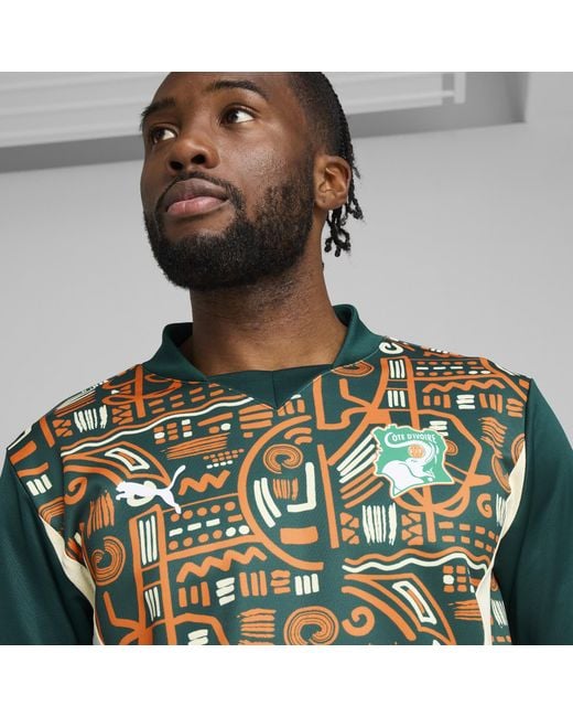 PUMA Elfenbeinküste 2025 Pre-match Langarm-Sweatshirt in Green für Herren