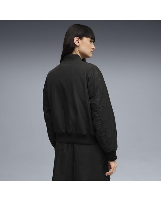 PUMA Black T7 Satin Bomber Jacket