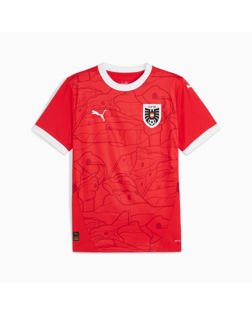 Camiseta de Fútbol de Austria 2024 (Local) PUMA de hombre de color Red