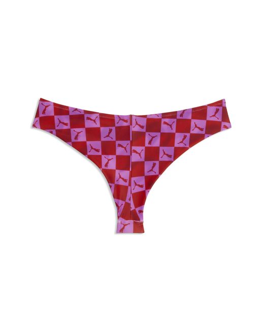 PUMA Purple Swim Printed Brazilian Briefs