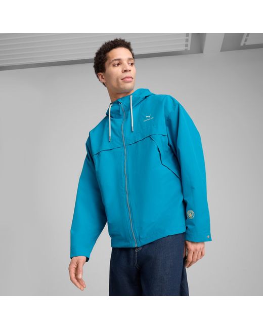 PUMA Blue Manchester City Mmq Jacket Tropical/Pale Lemon for men