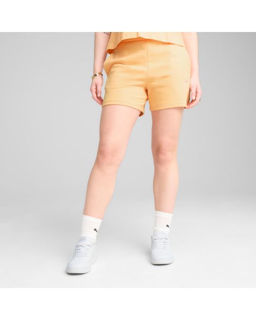 PUMA Ess Small No. 1 Logo Short Met Hoge Taille Voor in het Orange