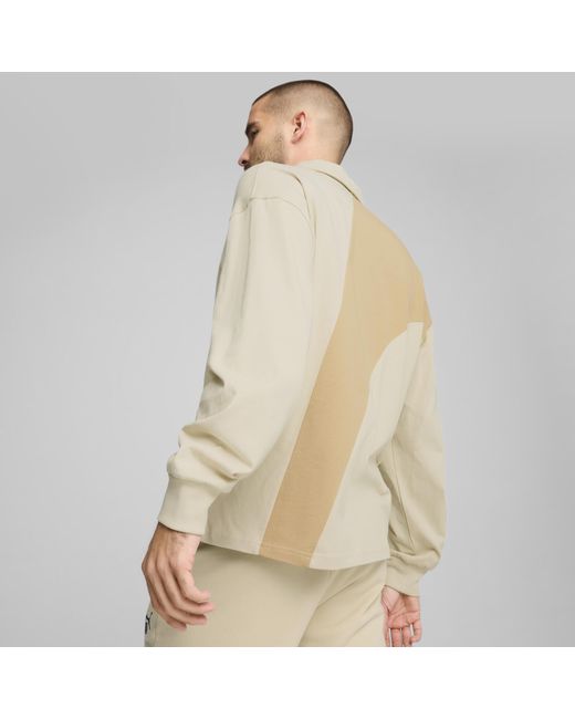 PUMA Olympique De Marseille Ftblculture+ Polo Met Lange Mouw Voor Maat in het Natural voor heren