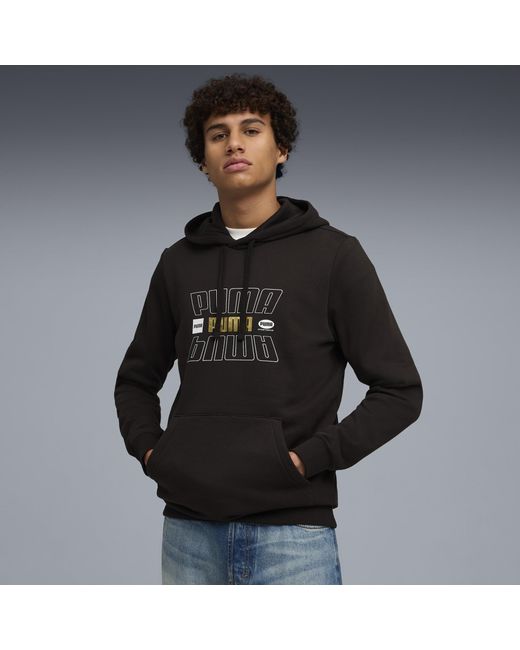 PUMA Black Ess Logo Lab Holiday Hoodie for men