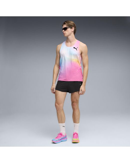 PUMA Pink Lightspeed Ultraweave Graphic Running Singlet for men