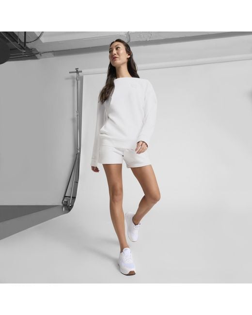 PUMA White Elevated Essentials 5" Mid-Rise Shorts