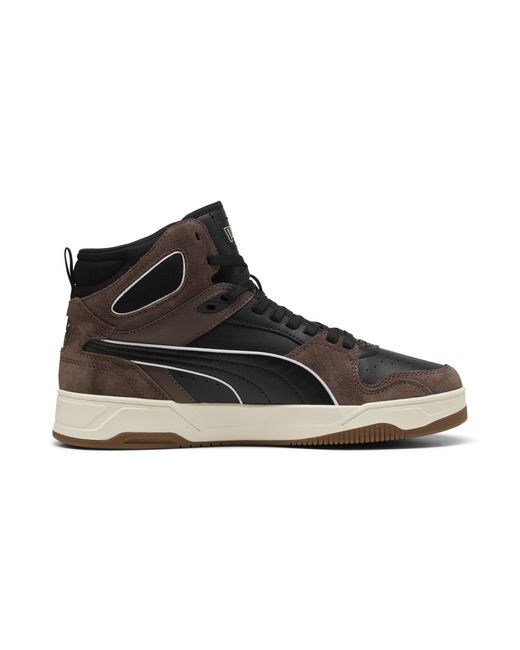 PUMA Black Rebound Break Mid Mid-Top Sneakers for men