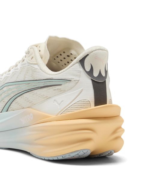PUMA White Deviate Nitro 4 Running Shoes