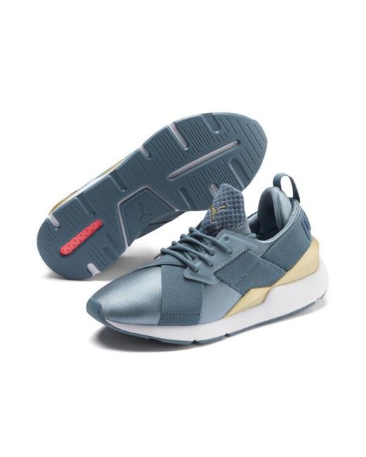 PUMA En Pointe Muse Satin Sneakers in Blue Lyst