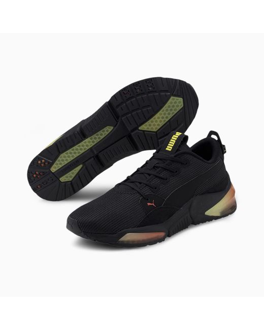 puma black training shoes