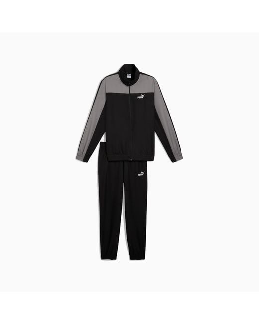PUMA Black Woven Colourblock Tracksuit